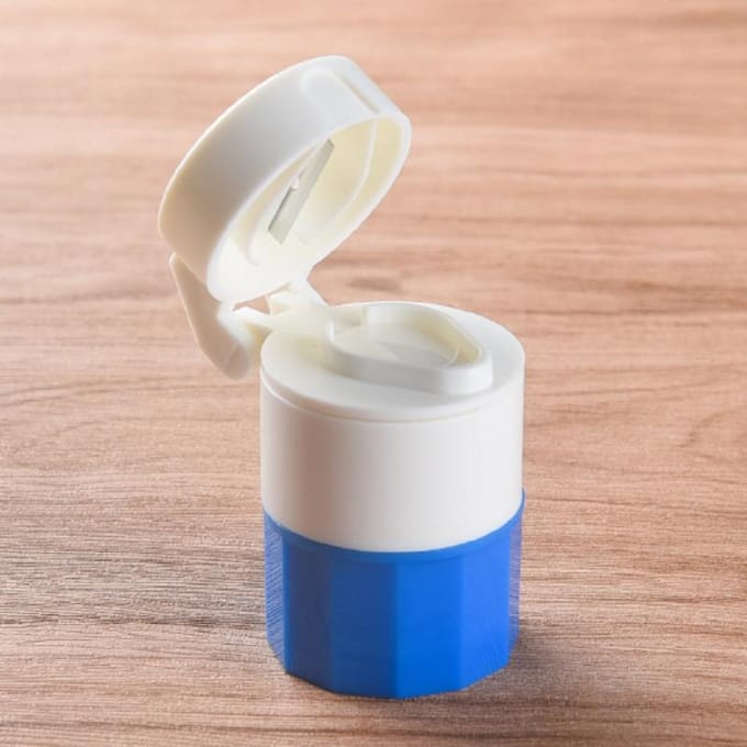 Broyeur de comprimés de poudre Portable multifonction, coupe-pilule, boîte de séparation de médicaments, stockage de pilules, séparateurs Pod Bas bleu