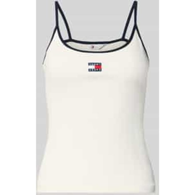 slim fit tanktop van katoenmix