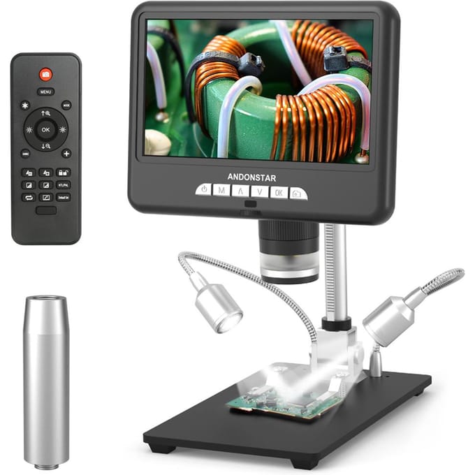 24M Digitale Microscoop met 7 Inch Verstelbaar Scherm 3X Digitale Vergroting Foto Video US Plug