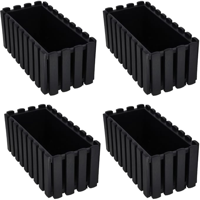 Rustiek Balkondozijn - Antraciet - 40cm - Kunststof - Set van 4