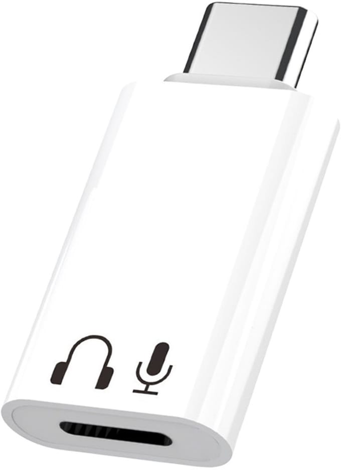 Compatibel met Lightning naar Type-C-adapter: aluminium, compact, HiFi-geluidskwaliteit, wit.