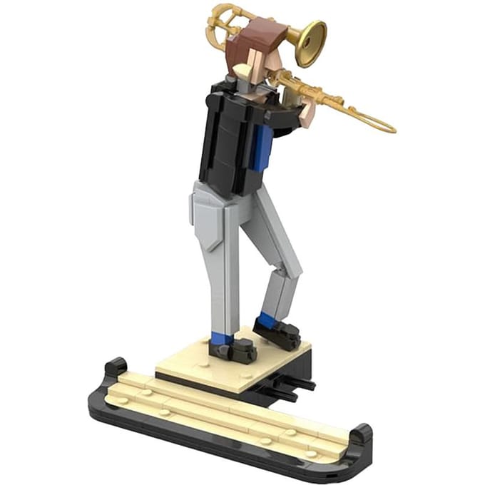 Gobricks MOC Ideeën Jazzkwartet Extra Stenen Speler Bouwstenen Educatief Speelgoed Cadeaus gray