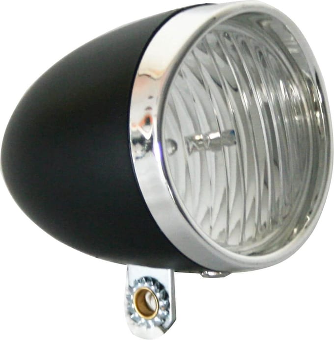 Ikzilight Retro koplamp - 3x LED - Zwart - Batterij - Zichtbaar tot 800 meter