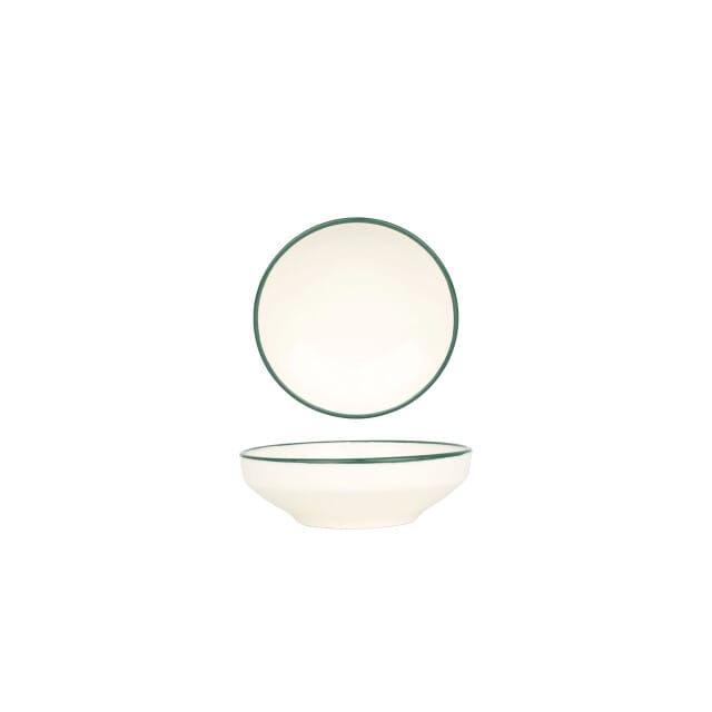 Rinart Serveerschaal - Green Edge - Porselein - 10 cm (100cc) - set van 2