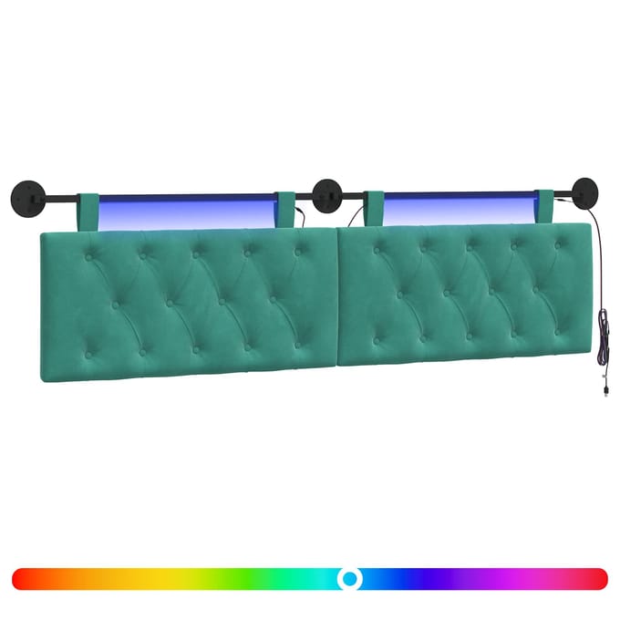 vidaXL - Hangend - hoofdbord - Turquoise - Fluweel