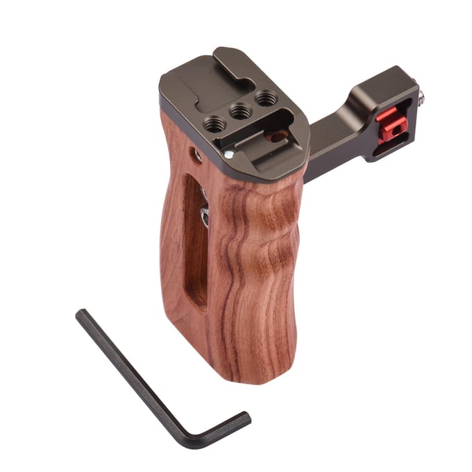 Verstelbare houten camerakooihandgreep links/rechts handgreep 3/8 inch schroef ARRI-stijl montage met 1 4 screw
