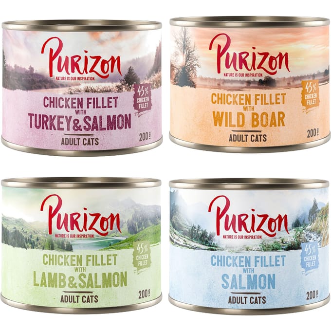6x200g Adult Mixpakket Purizon Kattenvoer