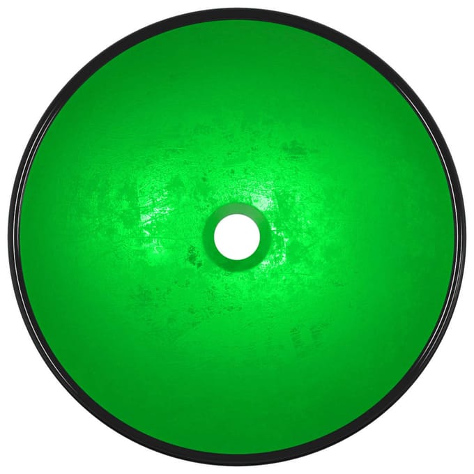 vidaXL - Wasbak - 42x14 - cm - gehard - glas - groen