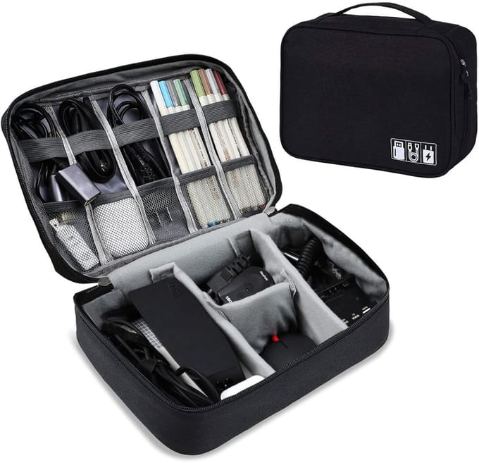 SCH® Kabel Organiser Tas - Organizer Tas - Zwart- 24cm x 18cm x 10cm