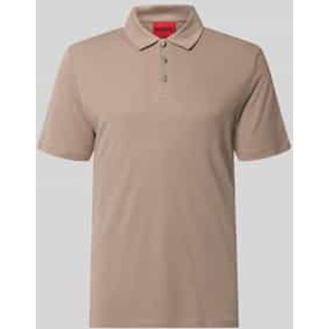 slim fit poloshirt van mix van lyocell en linnen model 'DULINEN'