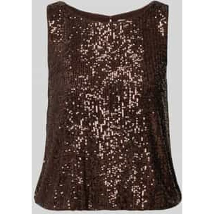 regular fit top met all-over pailletten