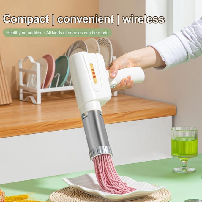 Automatische Pastamachine Handheld Elektrische Noodlemaker 5-in-1 Draadloos Draagbaar Spaghetti wit