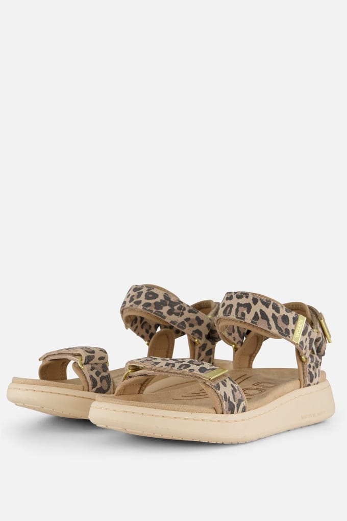 Woden Woden Line Sandalen beige Leopard