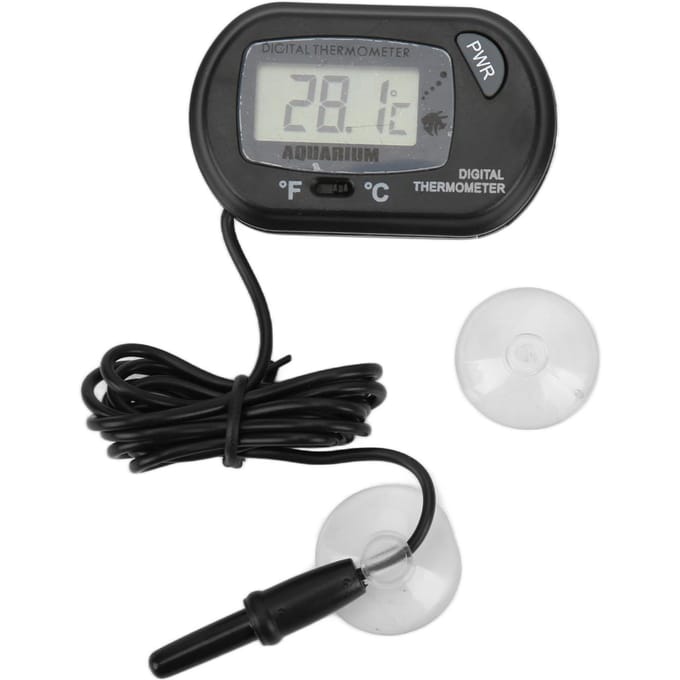 LCD Digitale Aquarium Thermometer Vissenkom Water Temperatuurmeter Bedrade Controller Zwart black