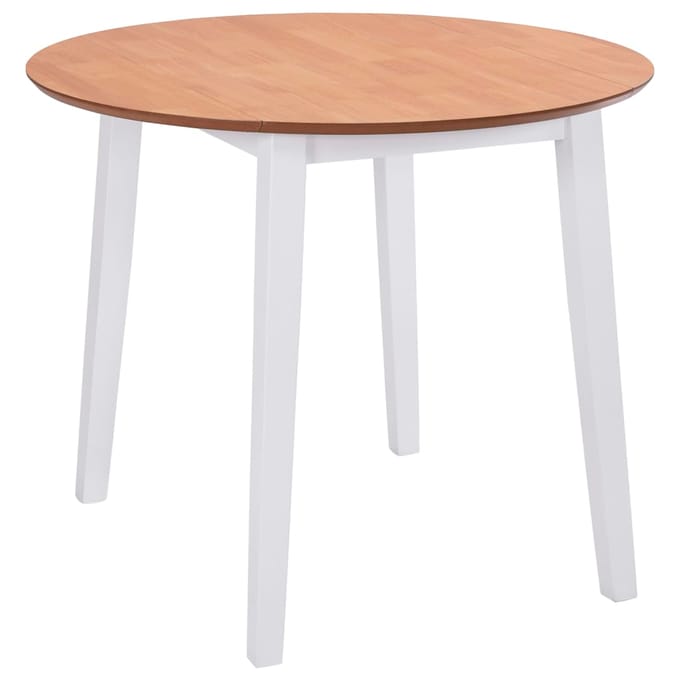vidaXL - Eettafel - inklapbaar - rond - MDF - wit