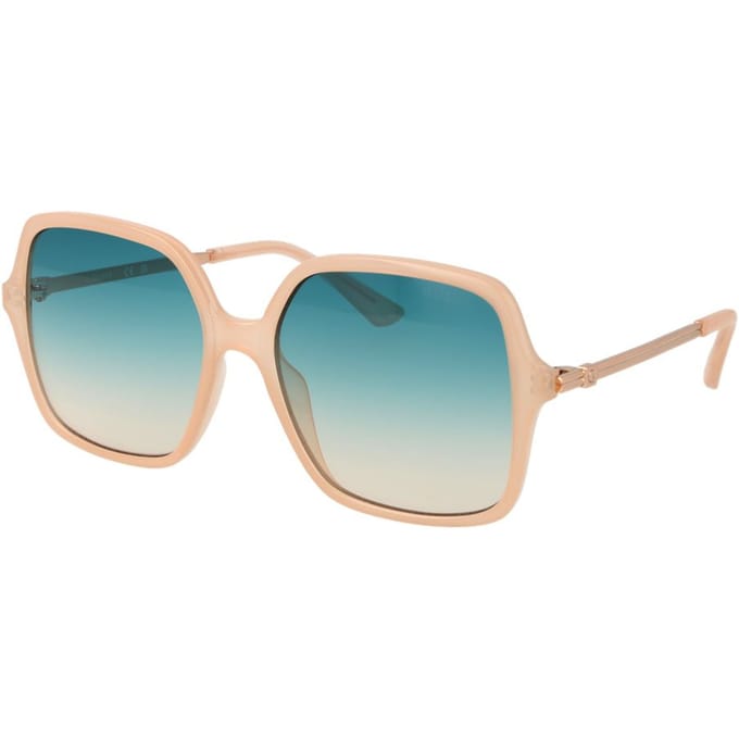 Guess GU7845 57P glanzende beige groene zonnebril met kleurverloop