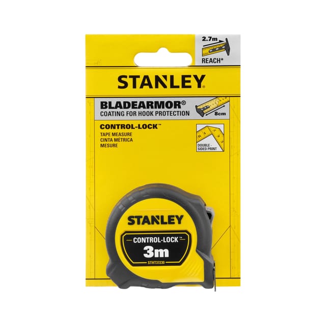 Stanley Control-Lock Serie - Rolmaat - 3m - Blade Armor Bescherming - Ergonomische Behuizing