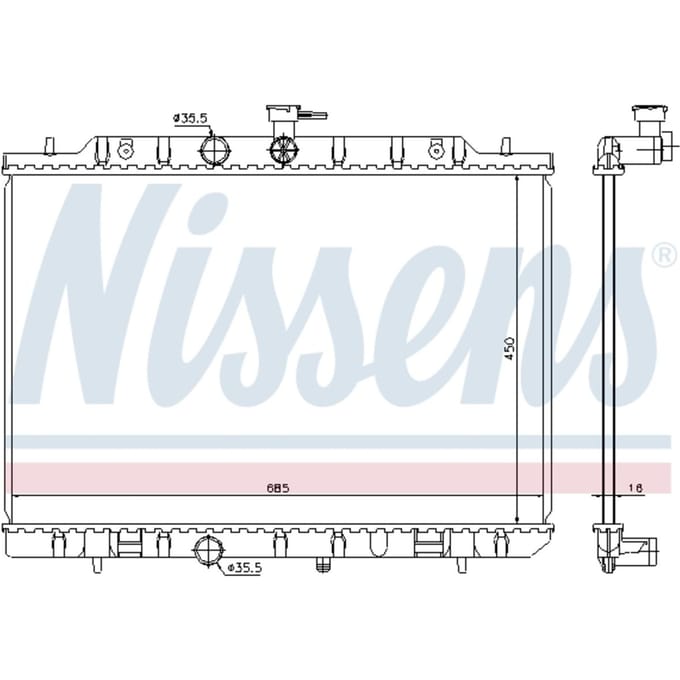 Radiator, motorkoeling NISSENS 68724