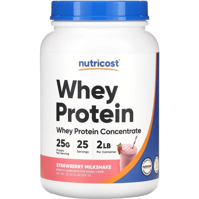 Nutricost, Concentré de Protéine de Lactosérum, Milkshake Fraise, 2 lb (907 g)