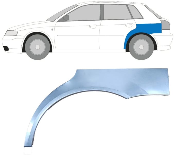 Reparatiepaneel achterspatbord voor Audi A3 8L 1996-2003 / Links