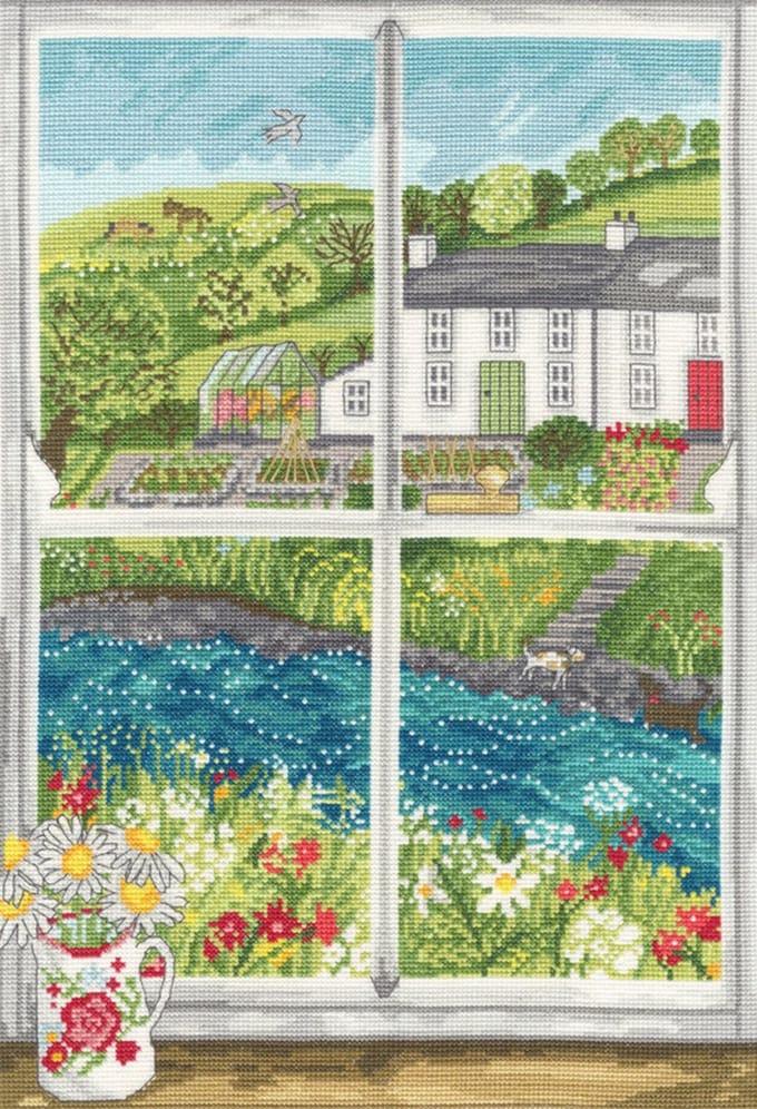 Bothy Threads borduurpakket daisy window XDD5 telpatroon