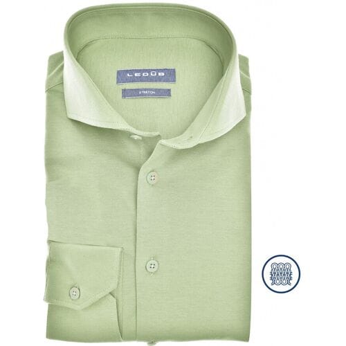 Ledûb Overhemd Knitted Slim-Fit Sophistication Licht Groen / male