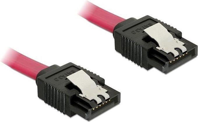 SATA datakabel - plat - SATA600 - 6 Gbit/s / rood - 0,10 meter