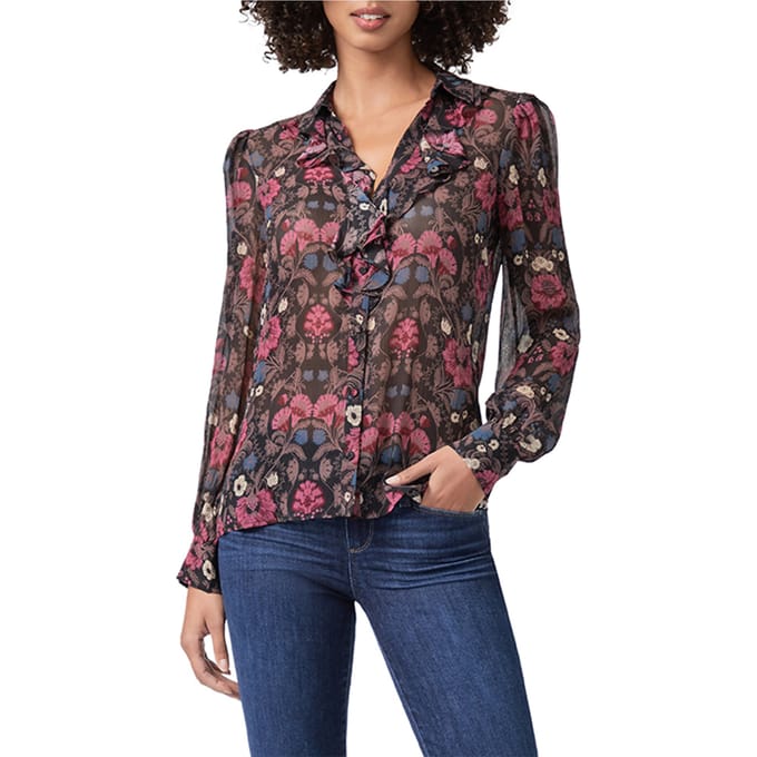 PAIGE Jodelle Blouse Black Multi Maat: S | Blouses Outlet | Dames | Zwart