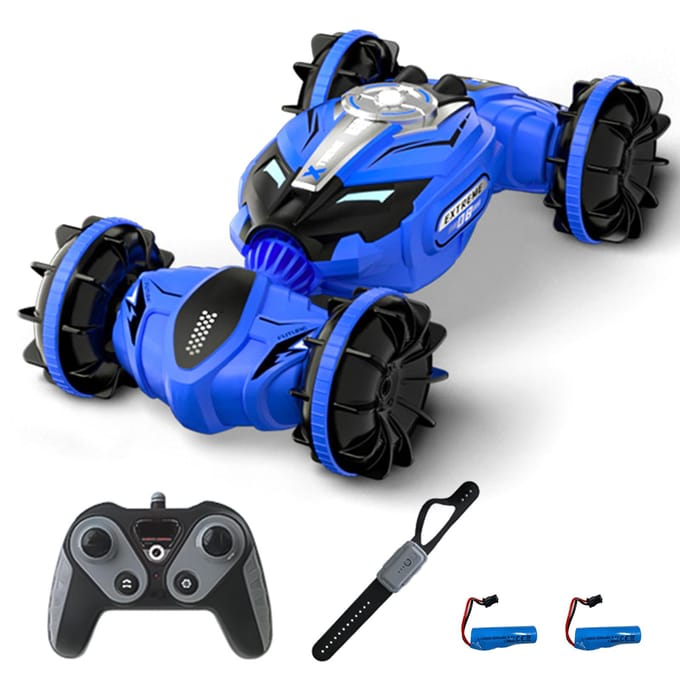 Afstandsbediening stuntauto 2,4GHz Transformerende amfibische afstandsbediening auto Dual Mode afstandsbediening 2 battery
