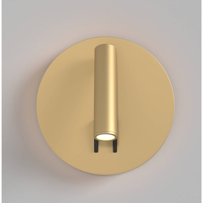 Maytoni LED wandlamp iOS 176, goudkleurig, rond, aluminium