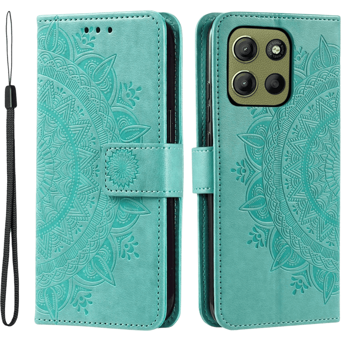 Comfycase Motorola Moto G17 Power Mandala Wallet Groen