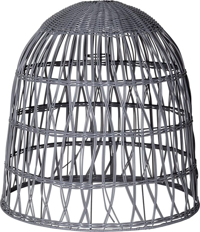 Star Trading lampenkap Knute, rotan, grijs, E27, buiten, 50 cm