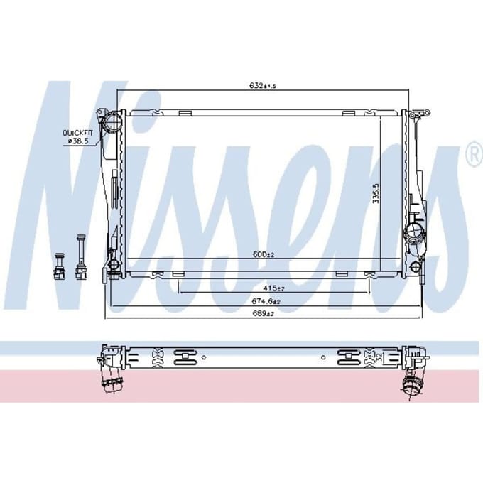 Radiator, motorkoeling NISSENS 60832