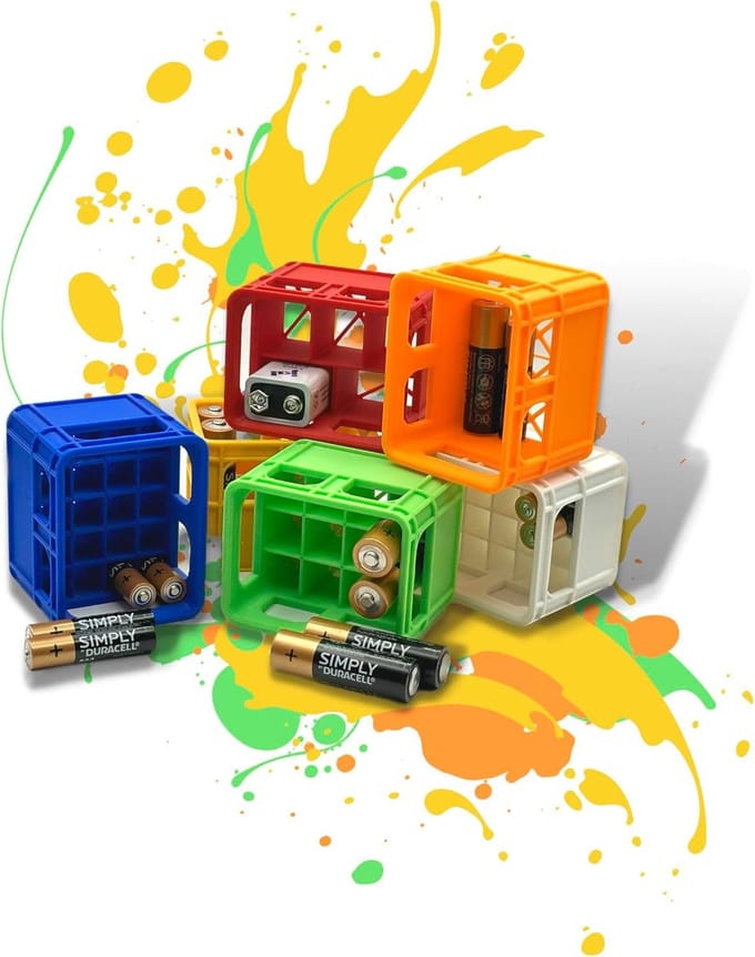 Batterij Opbergdoos - Batterijhouder Mini Box - Batterijen Sorteren - Stapelbaar Ontwerp - 1.0 Stuks - Zwart
