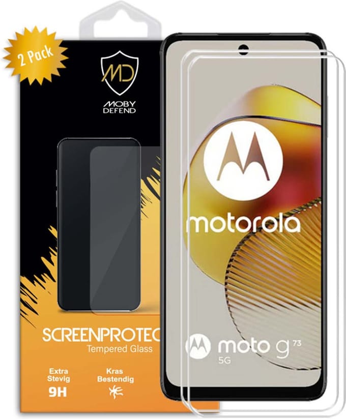 2-Pack MobyDefend Screenprotectors - Geschikt voor Motorola Moto G73 - Case-Friendly Screensaver - Gehard Glas