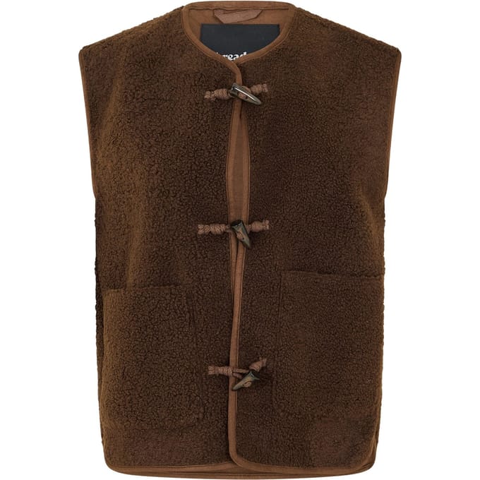Threadbare Itoje Borg-vest voor dames (Chocolade)