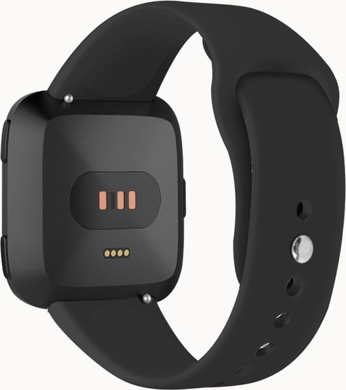 Siliconen bandje - geschikt voor Fitbit Versa / Versa 2 - maat S/M - zwart