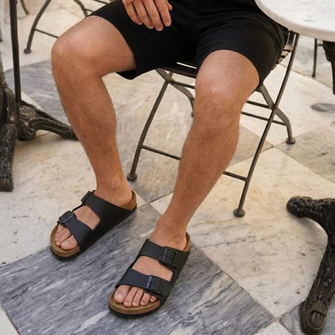 Birkenstock Birkenstock Arizona Slippers zwart Imitatieleer