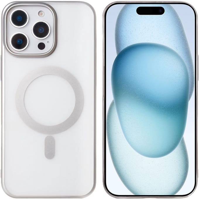 Rixus Instinct Mag Case For iPhone 14 Pro Max Silver