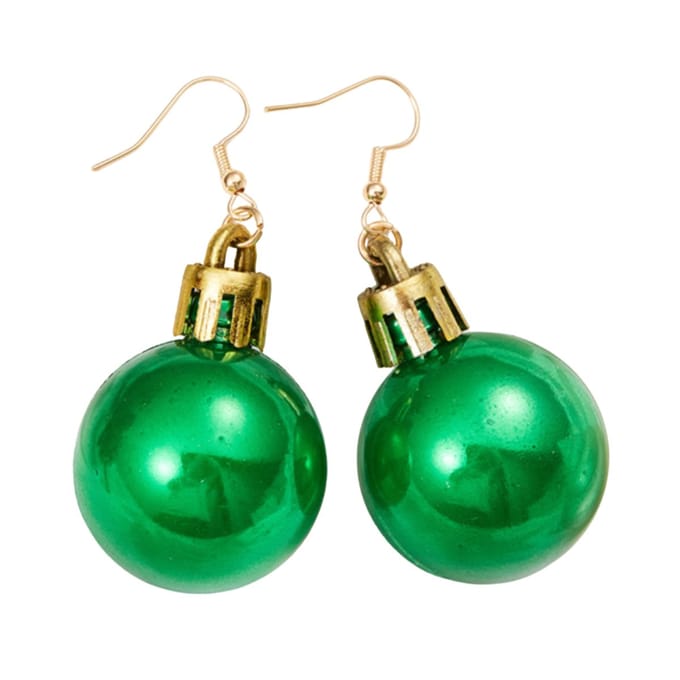 Marama - Oorbellen Kerstbal Groen - Lichtgewicht - Feestdagen