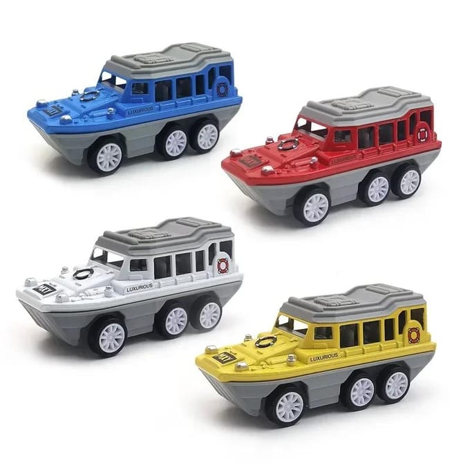 10 cm Véhicules Amphibies à Friction Simulant l'Eau Collection de Voitures en Alliage Métallique Jouets Mini Modèle de Décoration Pour Cadeau gray
