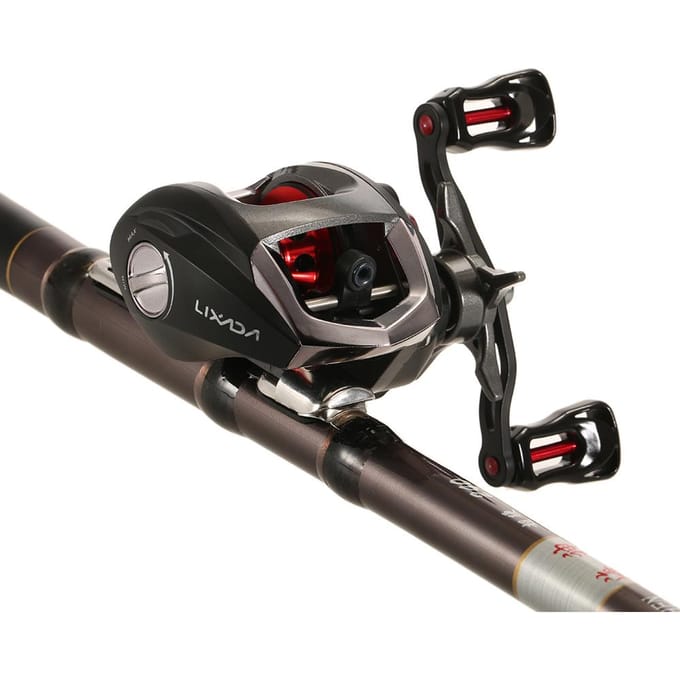 Lixada 12 + 1 roulements à billes Baitcasting moulinet pêche à la mouche pêche à grande vitesse Right Hand blanc