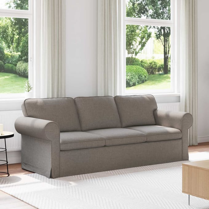 vidaXL - Bank - Taupe - 215 - x - 82 - x - 80 - cm - Stof