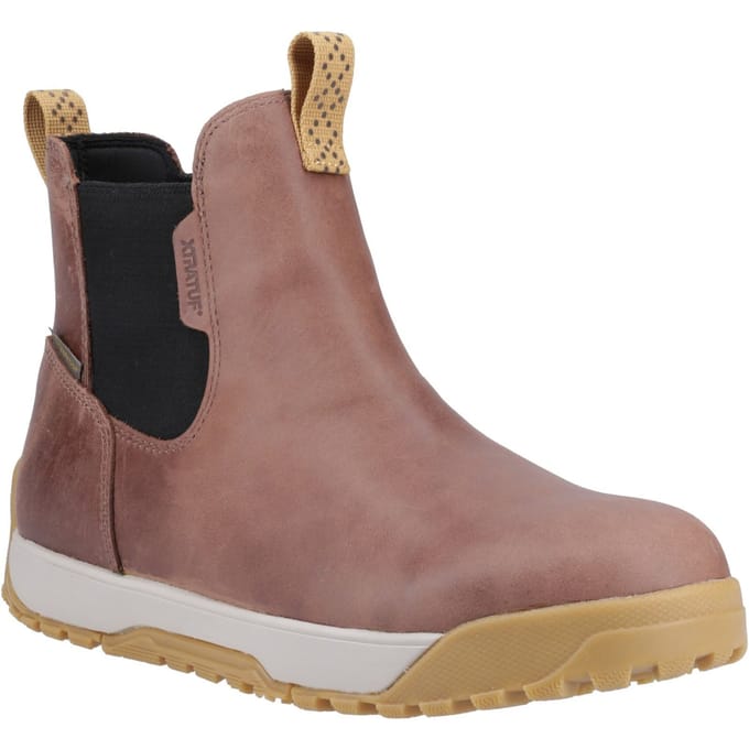 Xtratuf Enkel Deck Boot Leer Heren Bruine Wellington Boots