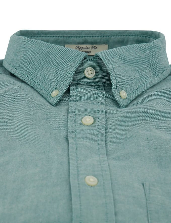overhemd korte mouw Gant turquoise wijde fit effen 100% katoen