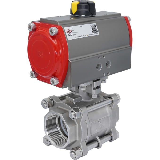 Pneumatische Kogelkraan G4'' RVS Veer-Sluitend