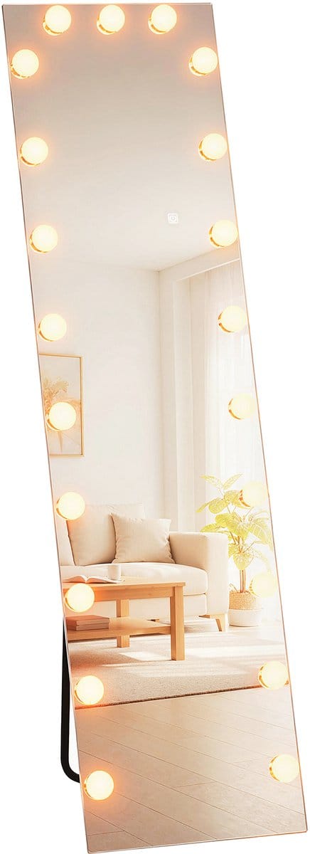 Homcom Passpiegel-Gehard glas-40L x 5,7B x 150H cm-Transparant