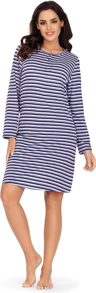 Blauw gestreepte dames nachthemd Comtessa - Blauw - Maat - 42