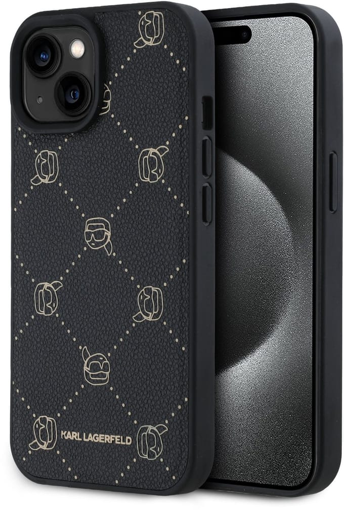 Karl Lagerfeld Back cover - iPhone 14 Pro Max - Zwart - Luxe leerlook - Valbescherming
