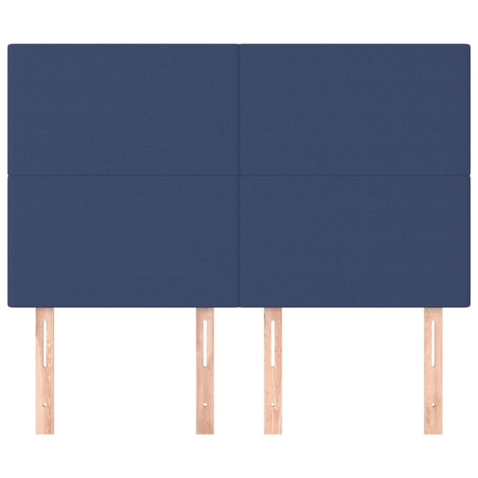 vidaXL - Hoofdbord - blauw - 144x5x118/128 - cm - stof